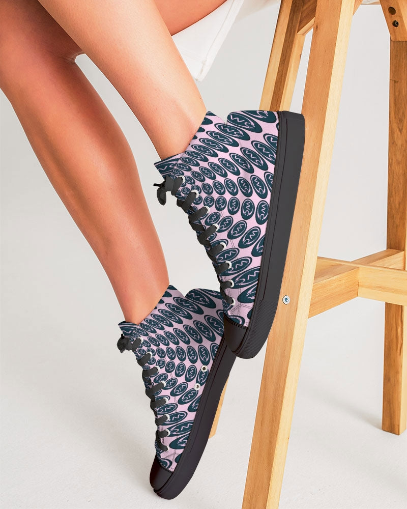 VORTEX PINK Women's Hightop Canvas Shoe - Black