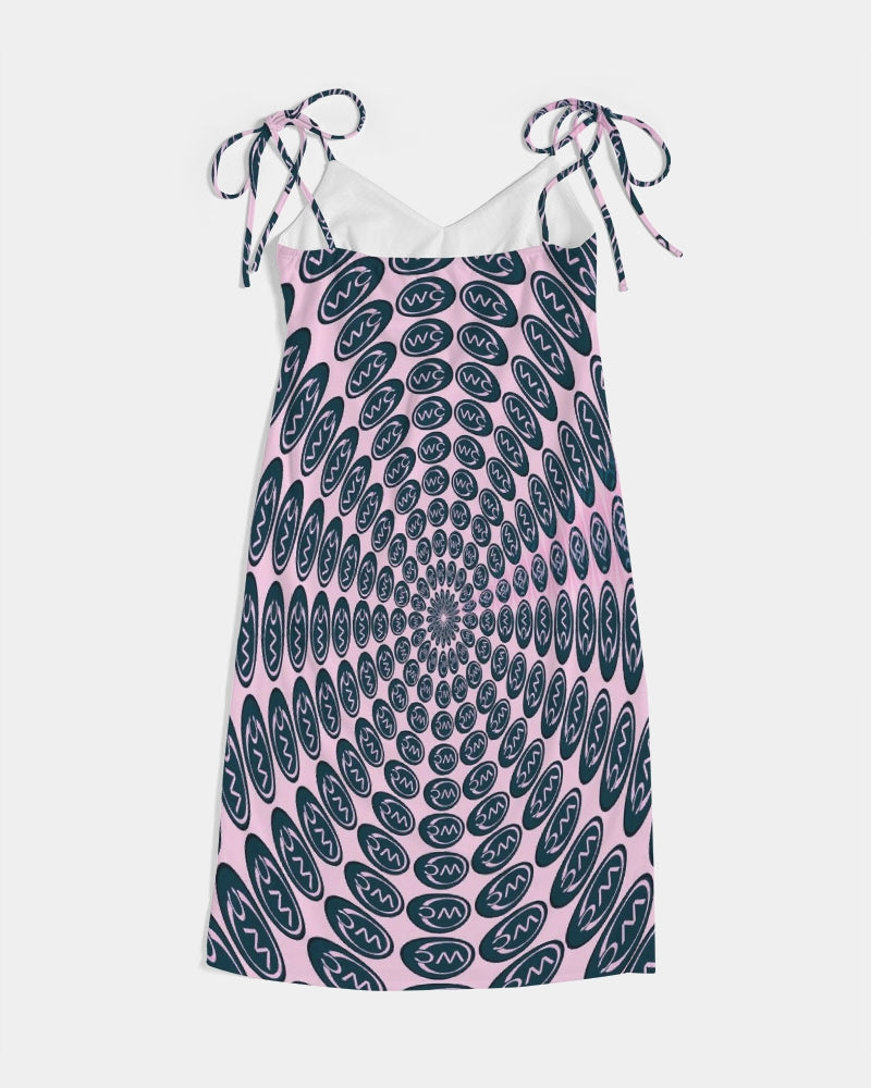 VORTEX PINK Women's Tie Strap Split Dress