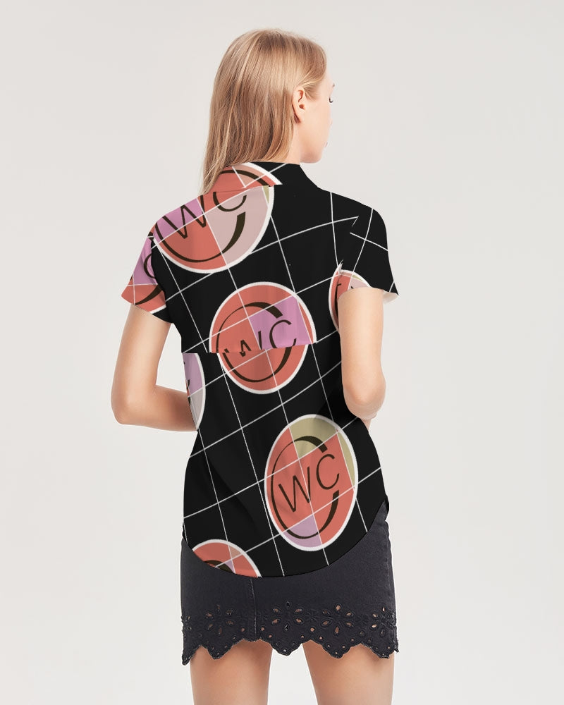 Puzzle Women's Short Sleeve Button Up