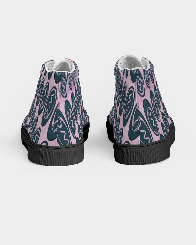 VORTEX PINK Women's Hightop Canvas Shoe - Black