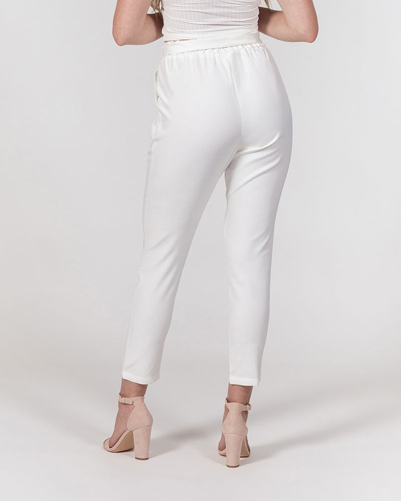 CWC LIFE Women's Belted Tapered Pants